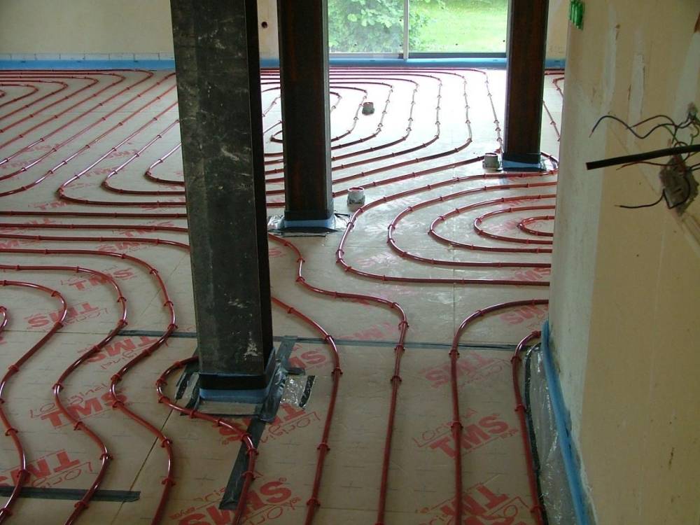 Installation de chauffage au sol